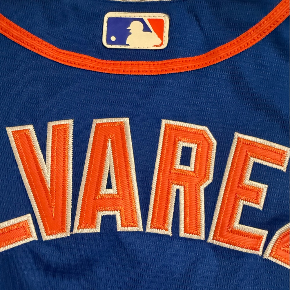 Francisco Alvarez New York Mets Blue Alternate Novelty Jersey Size XL - Picture 6 of 8